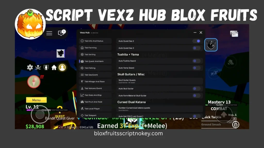 script Vexz Hub blox fruits
